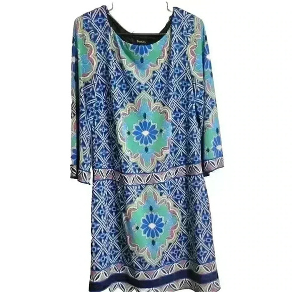 Laundry By Shelli Segal Womens Shift Dress Size Medium Aqua Mod Multicolor - Picture 1 of 13